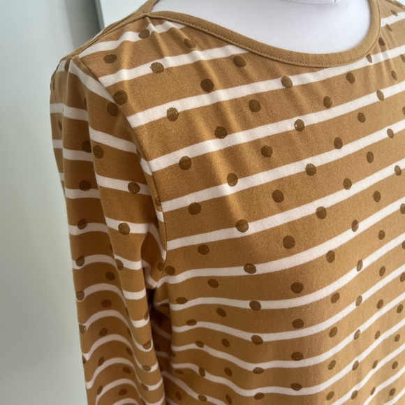 Fat Face Breton Striped spotty top mustard size uk 14 long sleeve - Picture 2 of 8